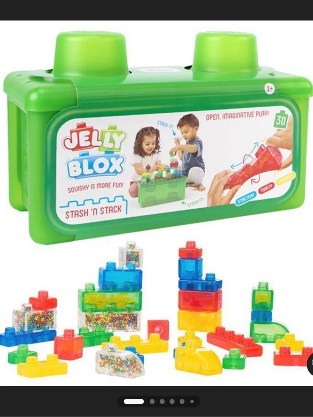 Green 2-in-1 Building Block Storage & Play Set